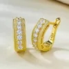 Hoopörhängen 14K Gold Moissanite Diamond Earring Real 925 Sterling Silver Party Wedding for Women Engagement Smyckespresent