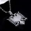 Pendant Necklaces Stainless Steel Silver Color Albania Pendant Necklaces Tren Albania Chain JewelryL231215