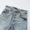 Jeans masculinos vintage lavado fazer velho roxo marca todos os dias casual joelho remendo magro denim calças homens mulheres moda calças de rua alta