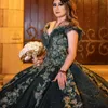 2024 verde esmeralda inchado vestido de baile elegante princesa apliques rendas contas lantejoulas quinceanera vestidos luxo vestidos festa aniversário