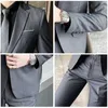 Men's Suits Blazers Boutique Solid Color Casual Office Business Suit Three and Two Piece Set Groom Wedding Dress Blazer Waistcoat Trousers 231214