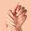 Unghie finte riutilizzabili a pressione 150 pezzi stile colore a contrasto decorazione manicure fai da te finta con superficie liscia lucida piatta