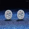 Stud Earrings ZFSILVER Fashion 925 Silver Moissanite Classic Simple Exquisite Oval Earring For Charm Women Accessories Party Jewelry Gift