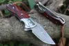 Specialerbjudande M7695 Flipper Folding Knife VG10 Damascus Steel Blade CNC Finish Rosewood With Steel Sheet Handle Ball Bearing Fast Open EDC Pocket Knives