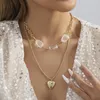 Colares de pingente elegante branco cristal pedra amor colar para mulheres na moda e encantador estilo de rua feminino jóias