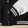 Herrjackor svart vit fast färgjacka Löst överdimensionerade kläder Casual Men Baseballkläder Personlighet Street Coat Warm Fleece Jackets 231215