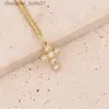 Pendant Necklaces Delicate Luxurious Gold Color Cross Zircon Pendant Necklace For Women 2022 New Fashion Jewelry Gift 18K Gold Plated Copper AlloyL231215