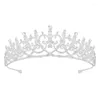 Hair Clips YYSuniee Wedding Tiara Cubic Zirconia Bridal Princess Crown Silver Color Hollowed-out Heart Shaped Accessories