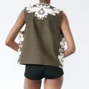 Coletes femininos senhora colete topos casual bordado y2k sem mangas camisa aberta blusa floral impresso boêmio confortável uso diário beachwear