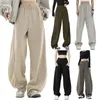 Calças femininas calças largas perna reta sweatpants casual moda coreana calças de grandes dimensões hiphop baggy esportes corredores streetwear 066c