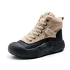 Fury Shoes High-Top-Kurzstiefel mit dicken Sohlen für Damen im Herbst und Winter mit neuen lässigen, höhenvergrößernden Schafkuchen-Wollplüsch-Baumwollschuhen