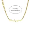 Schönes Geschenk Goldfarbe Babygirl Namenskette Edelstahl Typenschild Halsband Handschrift Unterschrift Halskette für Mädchen244v