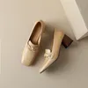 Geklede schoenen 9 jaar oude winkel Zacht echt leer Dikke hak Lentemode Vrije tijd Kantoorwerk Dames Hakken Gemakkelijk te lopen