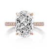 Clusterringen Luxe Duif Ei 5 Diamanten Ring Voor Vrouwen Glinsterende S925 Zilveren Mode Klassieke Stijl