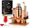 Outils de bar Cocktail Shaker faisant ensemble 16 pièces Kit de barman pour mélangeur vin Martini outils de barre en acier inoxydable maison boisson accessoires de fête 231214