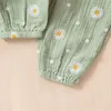 Clothing Sets Citgeett Spring Infant Baby Girls Pants Sets White Long Sleeve Ruffle Romper Daisy Print Belted Pants Headband Autumn Sets R231215