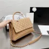 Дизайнерская женская сумка с ручкой Coco Cross Body CF Сумка через плечо Сумочка Кошелек Роскошные сумки на цепочке из натуральной икры 28 см Сумки на плечо Сумки через плечо Сумки-тоут