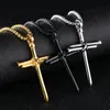 Mens Nail Cross Hanger Kettingen Mode Rvs Ketting Zwart Rose Goud Zilver Punk Stijl Hip Hop Sieraden voor Vrouwen