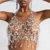 Inne modne akcesoria Stonefans puste bling kryształowy łańcuch stanika seksowna bielizna dla kobiet entuzjastyczne akcesoria bikini bo łańcuch Naszyjka biżuterię 231215