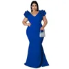 Robes grande taille Robes de grande taille Robe de soirée potelée femme manches à volants Robe élégante Robe longue de mariage 2023 femmes luxe jolie soirée