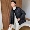 Women's Leather Winter Short 90% White Duck Down Genuine Coat Splicing Single Breasted Warm Loose Sheepskin Overcoat