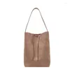 Вечерние сумки, винтажная лаконичная женская женская сумка из искусственной замши, сумка-ведро, сумка для подмышек, женская повседневная сумка-тоут, кошелек на плечо