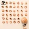 歯のおもちゃを作る100pcs abacus beads baby woodenteother天然レンズ豆のボールペル