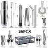 Bar Tools 6-25 PCS Boston Cocktail Shaker Set Mixer Bartender Kit Home Bar Party Wine Martini Drink Stainless Steel Cocktail Mixer Shaker 231214