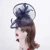 Womens Kentucky Derby Sinamay Schotel Fascinators Bruiloft Kerk Racing Hoeden Hoofdband Hoofddeksel T470