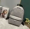 10A ZAINO DISCOVERY M46553 Borsa funzionale da uomo grigio nero Modello di fiori in rilievo Zaini in pelle di design Borsa da college per scuola portatile Zaino da uomo