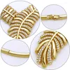 Necklace Earrings Set 18K Gold Plated Jewelry For Women Nigeria Brazilian Color Italian Leaf Pattern Bracelet Ring