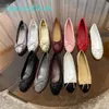 Dress Shoes Ballet Flats Ballerina Women shoes 100% real leather Lambskin Cap Toe Ballerina luxury designer Loafer size 35-42 Wedding Party Black with box Dust bag