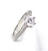 Design Eternal Promise Wedding Rings Woman Stainless Steel Prong Seting Zircon 18K Silver Ring for Women Engagement Love Charm BR5773396