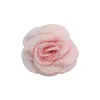 Roses en Organza à bord brûlé de 2 pouces, fleurs pour filles, décoration de fête de mariage, couronne DIY, accessoires pour cheveux, artisanat TH286