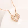 Pendant Necklaces MHS.SUN Est Hollow Heart Necklace Mosaic Colorful Zircon Gold Plated Jewelry For Women Valentine's Day Gift