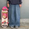 Jeans da uomo JNCO Jeans da uomo Y2k Skateboard Hip Hop Sport Jeans larghi Vita bassa Cargo Jeans neri Pantaloni dritti Harajuku Streetwear 231214