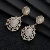 Boucles d'oreilles pendantes EVACANDIS Crystal Star Teardrop faite à la main avec pierres précieuses plaquées or pour femmes, déclaration de mariage, pierre de naissance Zircon