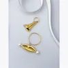 Dangle Oorbellen LILIFLOR 18K Vergulde Messing Sieraden Overdreven Neus Lippen Voor Vrouwen Party Accessoires Hoepel E221388