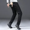 Mens Jeans Winter Thick Fleece For Cold Men Warm Slim Elasticity Skinny Black Fashion Casual Pants Trousers 231215