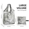 Bolsas de compras Mármol Gris Plata Oro Bolsa Reutilizable Bolsa de comestibles Capacidad Moderno Textura de mármol Reciclaje Bolso lavable