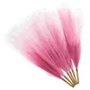 Decorative Flowers 6 Pcs Artificial Reed Faux Plant DIY Vase Decors Pampas Grass Pink Ornaments Polyester Prop