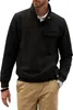JMIERR Herren-Stepp-Sweatshirt, lässig, langärmelig, für den Außenbereich, Stehkragen, Knopf-Pullover, Sweatshirts