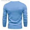 Polos pour hommes 2021 Nouveau hiver épaisseur pull hommes o-cou couleur unie à manches longues chaud mince pulls hommes pull pour hommes pull mâle vêtements Q231215