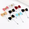 Brosches vackra lapel 8 färger bow-knot stift stick handgjorda boutonniere bröllop brosch stift män kvinnor coola festtillbehör