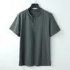Men's T Shirts Male Big V-neck Shirt Solid Color Fat Guy Plus Size Casual Short-sleeve T-shirt 7XL 8XL 9XL Linen