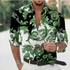 Polos pour hommes Modèle d'or Impression 3D Chemise pour hommes à manches longues Bouton de revers Top Fashion Style baroque Ball Party Top S-6XL Été Q231215