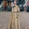 Trenchs de femmes Trench Long Manteau Femmes Automne Hiver Noir Kaki Veste d'extérieur Coréenne Laine Manteau Vestes Y2k Maxi Lâche Streetwear Coupe-Vent T231215