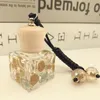 New 10ML water Cube aromatherapy essential oil car glass pendant bottle Empty bottle hot stamping wood cover can be radium