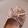 Flache Schuhe Frühling Herbst Mädchen Schuhe Bling Mary Janes Schuhe Kind Glitzer Prinzessin Schuhe Gold Silber Hochzeitsschuhe Schwarz Baby Kinder Wohnungen 231215