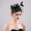 Headpieces Black-Colour Women's Exquisite Fashion Flower Decoration Hat Hairpin Wedding Party Veil